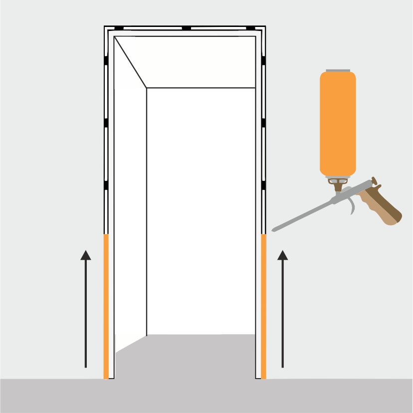 3.4 Заполните монтажной пеной расстояние между коробкой и стеной.jpg 3.4 Заполните монтажной пеной расстояние между коробкой и стеной.jpg