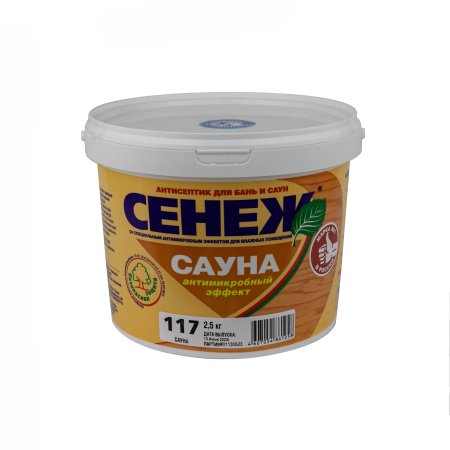 Антисептик Сенеж Сауна для бань и саун бесцветный 2,5 кг