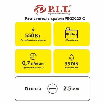 Краскопульт P.I.T. PSG3020-C 550Вт