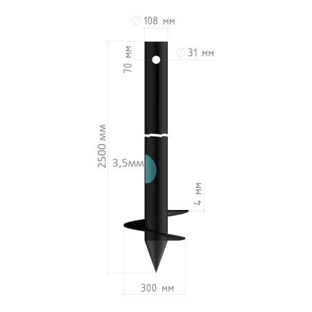 Свая винтовая сварная 108/2500-1-300