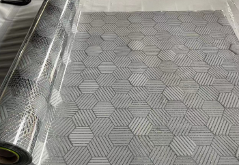 Клеенка силикон 224279-S серебро/прозрачный фон 0,8х20м