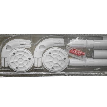 Карниз для ванной угловой Аквалиния 80х 80см нержавеющая сталь цвет белый