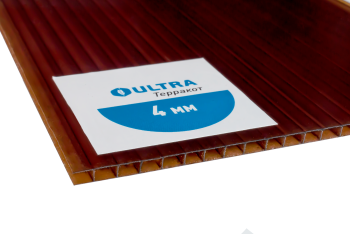 Сотовый поликарбонат Ультра терракот 6000х2100х4