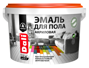 Эмаль акриловая для полов Dali Рогнеда серый 2,2 кг