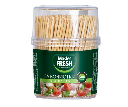 Зубочистки в контейнере 500шт дерево