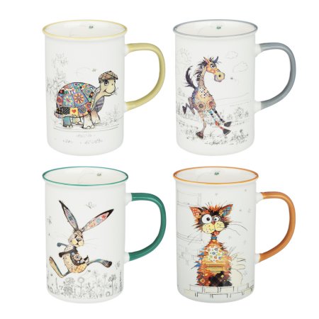 Кружка Печворк, 350 мл, фарфор цвет белый