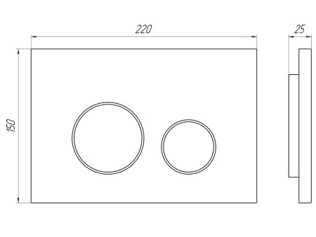 Клавиша для инсталляции  АНИ пласт глянцевая цвет хром