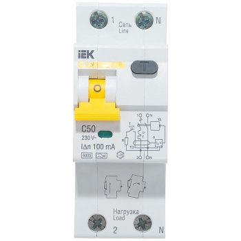 Автомат дифференциальный IEK АВДТ32 1+N 6кА 50А 100мА арт.MAD22-5-050-C-100