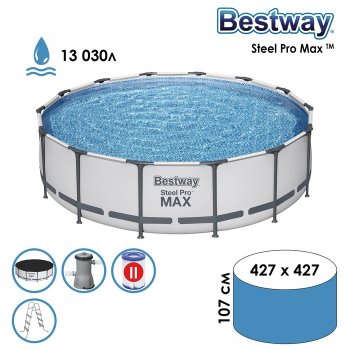 Бассейн каркасный Bestway Steel Pro Max 427х427х107 см 13 030л