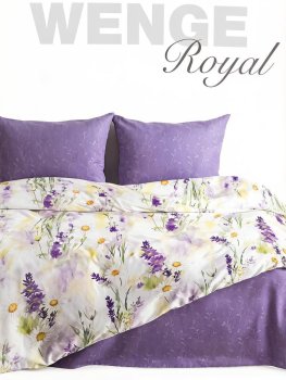 Комплект постельного белья WENGE Royal Кларис евро перкаль фиолетовый