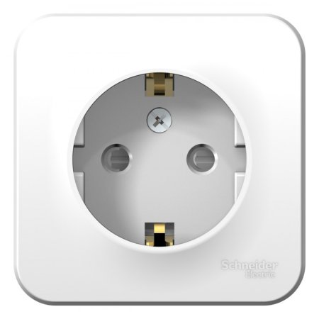 Розетка силовая одноместная накладная Schneider Electric Blanca с заземлением, цвет белый, арт. BLNRA011101