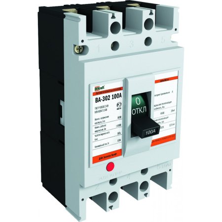 Автоматический выключатель силовой Dekraft ВА-302 3P 100А 25кА арт.22749DEK