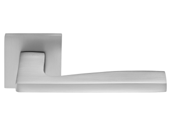 Ручка дверная на квадратной накладке Rucetti RAP 28 SLIM-S SC матовый хром