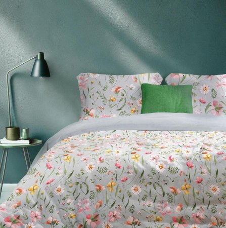 Комплект постельного белья Арина полутороспальный перкаль серый