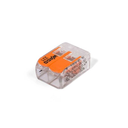 Клемма быстрозажимная с рычажком WAGO 221-412-R6 0,25-4 мм2 2-проводная без пасты уп.6шт.