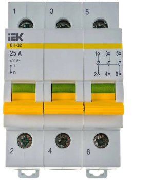 Выключатель нагрузки IEK ВН-32 3P 25А арт.MNV10-3-025