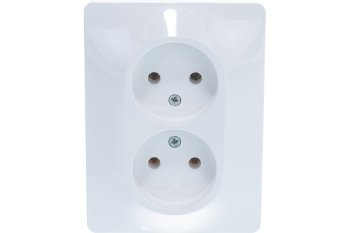 Розетка силовая двойная встраиваемая Schneider Electric Glossa без заземления, цвет белый, арт. GSL000120