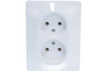 Розетка силовая двойная встраиваемая Schneider Electric Glossa без заземления, цвет белый, арт. GSL000120