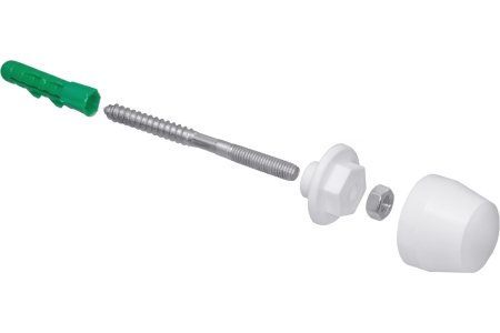 Комплект крепления для умывальника MasterProf 8мм 2 шт цвет белый