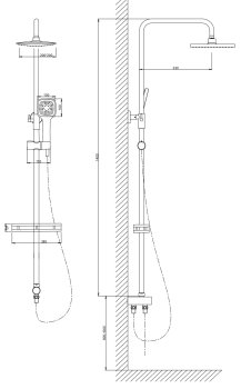 Гарнитур душевой Black ВОДА 3 режима