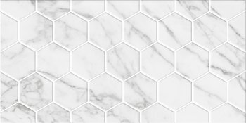 Плитка настенная Marble, гексо, белая 60х30х0,9 см