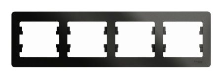 Рамка Schneider Electric Glossa 4 поста, цвет антрацит, арт. GSL000704