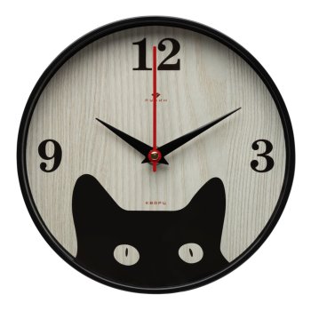 Часы настенные  Котенок Ø19,5см цвет черный