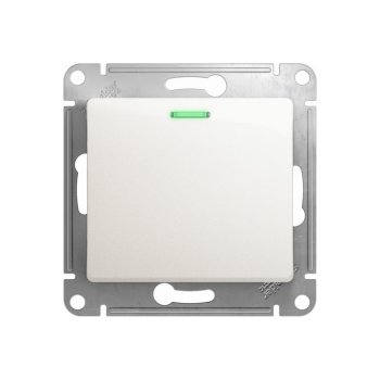Выключатель встраиваемый Schneider Electric Glossa 1 кл. перламутр, с подсветкой, арт. GSL000613
