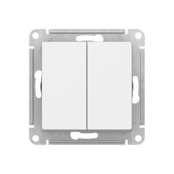 Выключатель встраиваемый Schneider Electric AtlasDesign 2 кл. белый, без подсветки, арт. ATN000151