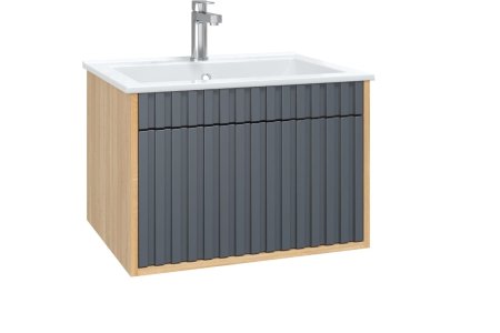 Тумба подвесная Дайлер 40х60х46см цвет графит/дуб санома