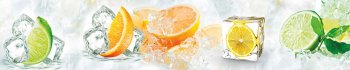 Фартук ПВХ Цитрусы и лед 300х60