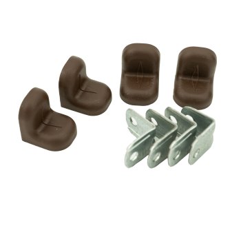 Уголок мебельный металлический с пластиковой крышкой 20х20х20мм орех 4шт