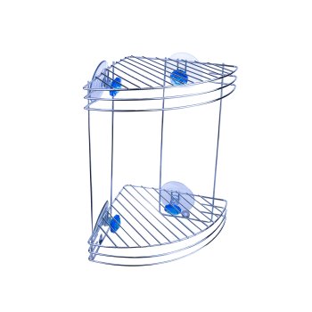 Полка для ванной 2 ярусная угловая Бриллиант цвет синий