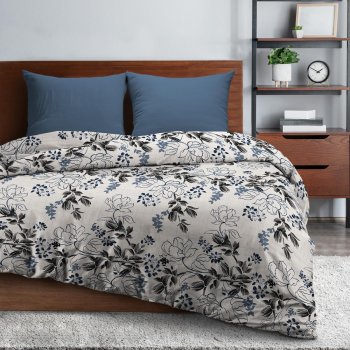 Комплект постельного белья Wenge Basic евро бязь синий