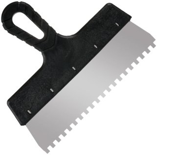 Шпатель фасадный Акор 250мм, зуб 6х6, пластиковая ручка