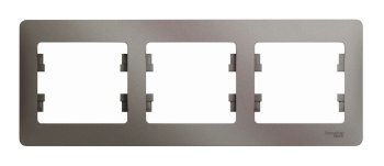 Рамка Schneider Electric Glossa 3 поста, цвет платина, арт. GSL001203