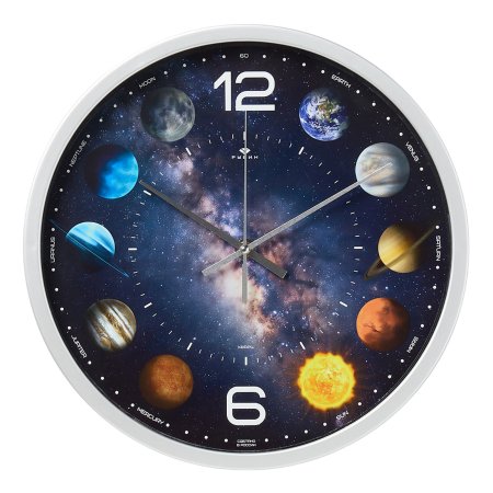 Часы настенные  Космос Ø30см цвет серебро