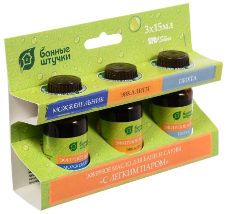 Эфирное масло  Пихта/Можжевельник/Эвкалипт Банные штучки 3 шт, 15 мл