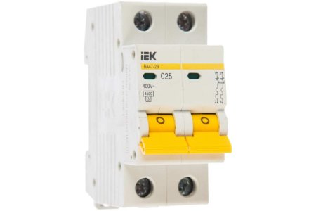 Автоматический выключатель IEK KARAT 2P 25А хар-ка C 4,5кА арт.MVA20-2-025-C