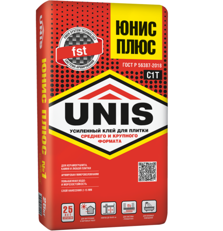 Клей для керамогранита Плюс Юнис 25 кг