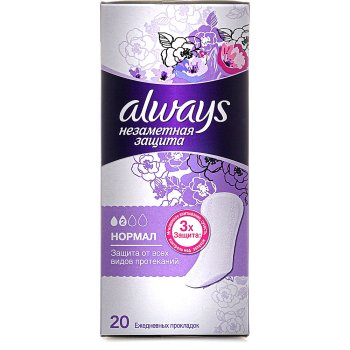 Прокладки ежедневные Always Незаметная защита Normal 20 шт