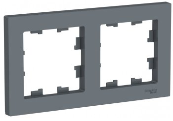 Рамка Schneider Electric AtlasDesign 2 поста, цвет грифель, арт. ATN000702