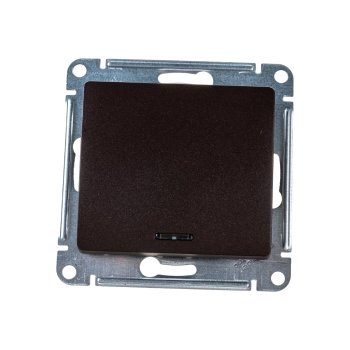 Выключатель встраиваемый Schneider Electric Glossa 1 кл. шоколад, с подсветкой, арт. GSL000813