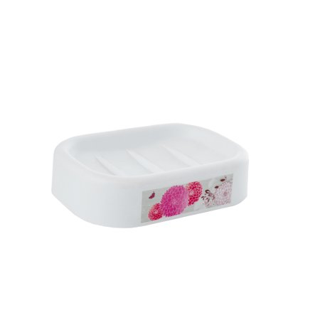 Мыльница Гортензия пластик цвет белый настольная Мыльница Гортензия пластик цвет белый настольная