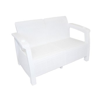 Диван садовый 127х70х79см белый