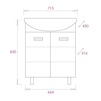 Тумба напольная Балтика 68х66,4х31,6см цвет белый Тумба напольная Балтика 68х66,4х31,6см цвет белый