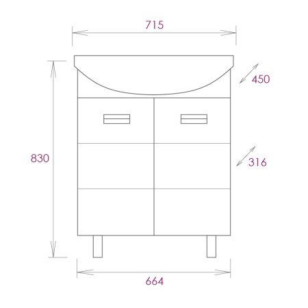 Тумба напольная Балтика 68х66,4х31,6см цвет белый Тумба напольная Балтика 68х66,4х31,6см цвет белый