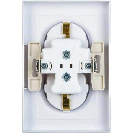 Розетка силовая двойная встраиваемая Schneider Electric AtlasDesign с заземлением, цвет белый, арт. ATN000124