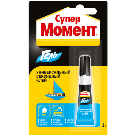 Клей универсальный Момент Супер Гель прозрачный 3 гр