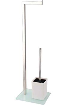 Стойка напольная для туал. бумаги с ершом напольный белый без крышки